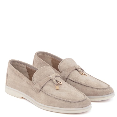 Komis & Komis E500 Γυναικεία Loafers Γκρι Suede
