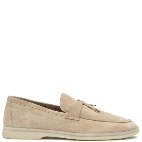 Komis & Komis E500 Γυναικεία Loafers Εκρού Suede
