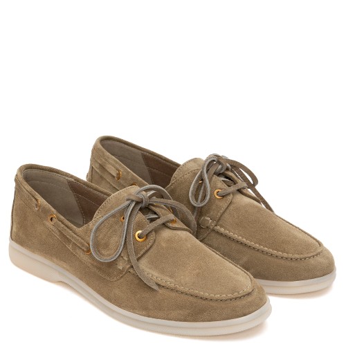 Komis & Komis E509 Γυναικεία Boat-Shoes Μπεζ Suede