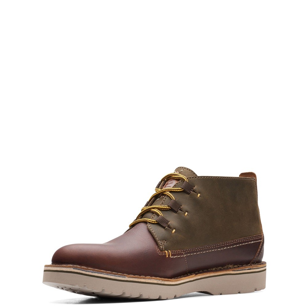 CLARKS</br>Ανδρικά Μποτάκια Ταμπά Δέρμα EASTFORD MID Clarks