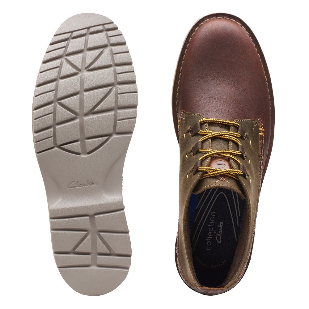 CLARKS</br>Ανδρικά Μποτάκια Ταμπά Δέρμα EASTFORD MID Clarks
