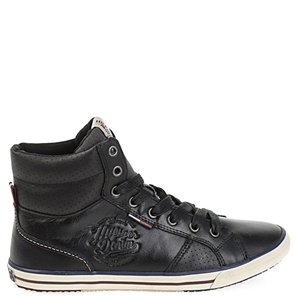 TOMMY HILFIGER</br>Ανδρικά Μποτάκια Μαύρο Δέρμα EM56817862-990 Tommy Hilfiger