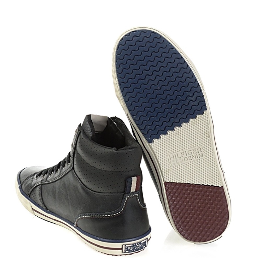 TOMMY HILFIGER</br>Ανδρικά Μποτάκια Μαύρο Δέρμα EM56817862-990 Tommy Hilfiger