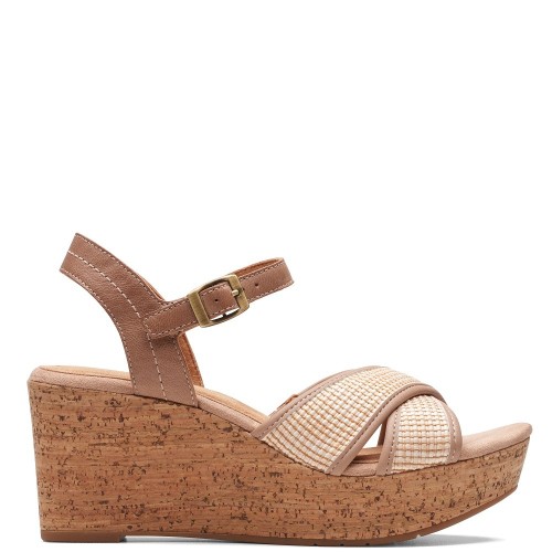 Clarks ELLERI PLUM Γυναικείες Πλατφόρμες Μπεζ Δέρμα