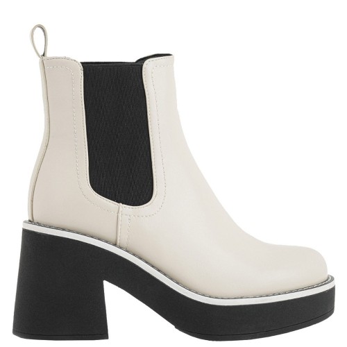Γυναικεία Μποτάκια Off White/Μαύρο F771-D234 Exe Γυναικεία Μποτάκια Off White/Μαύρο F771-D234 Exe