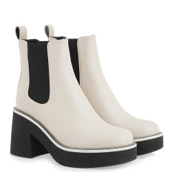 Γυναικεία Μποτάκια Off White/Μαύρο F771-D234 Exe