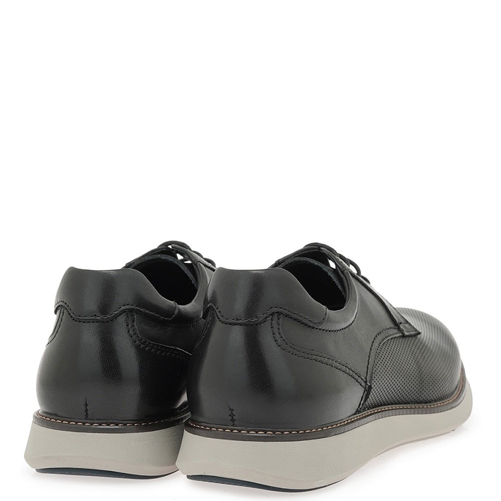 RENATO GARINI</br>Renato Garini FB283-1 Ανδρικά Δετά Παπούτσια Μαύρο Δέρμα Τρυπητό