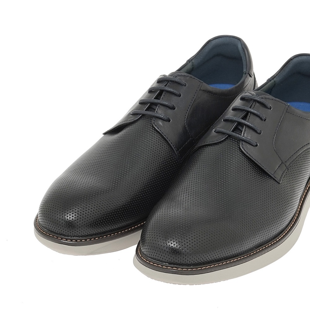 RENATO GARINI</br>Renato Garini FB283-1 Ανδρικά Δετά Παπούτσια Μπλε Δέρμα Τρυπητό