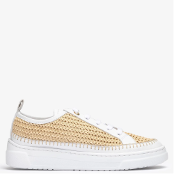 Γυναικεία Sneakers Μπεζ/Λευκό Δέρμα FLEUR Unisa