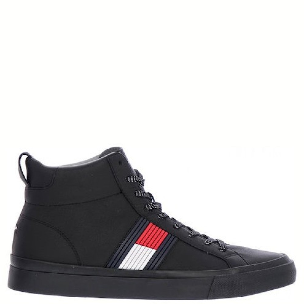 TOMMY HILFIGER</br>Ανδρικά Μποτάκια Μαύρο Δέρμα FM0FM01713-990 Tommy Hilfiger