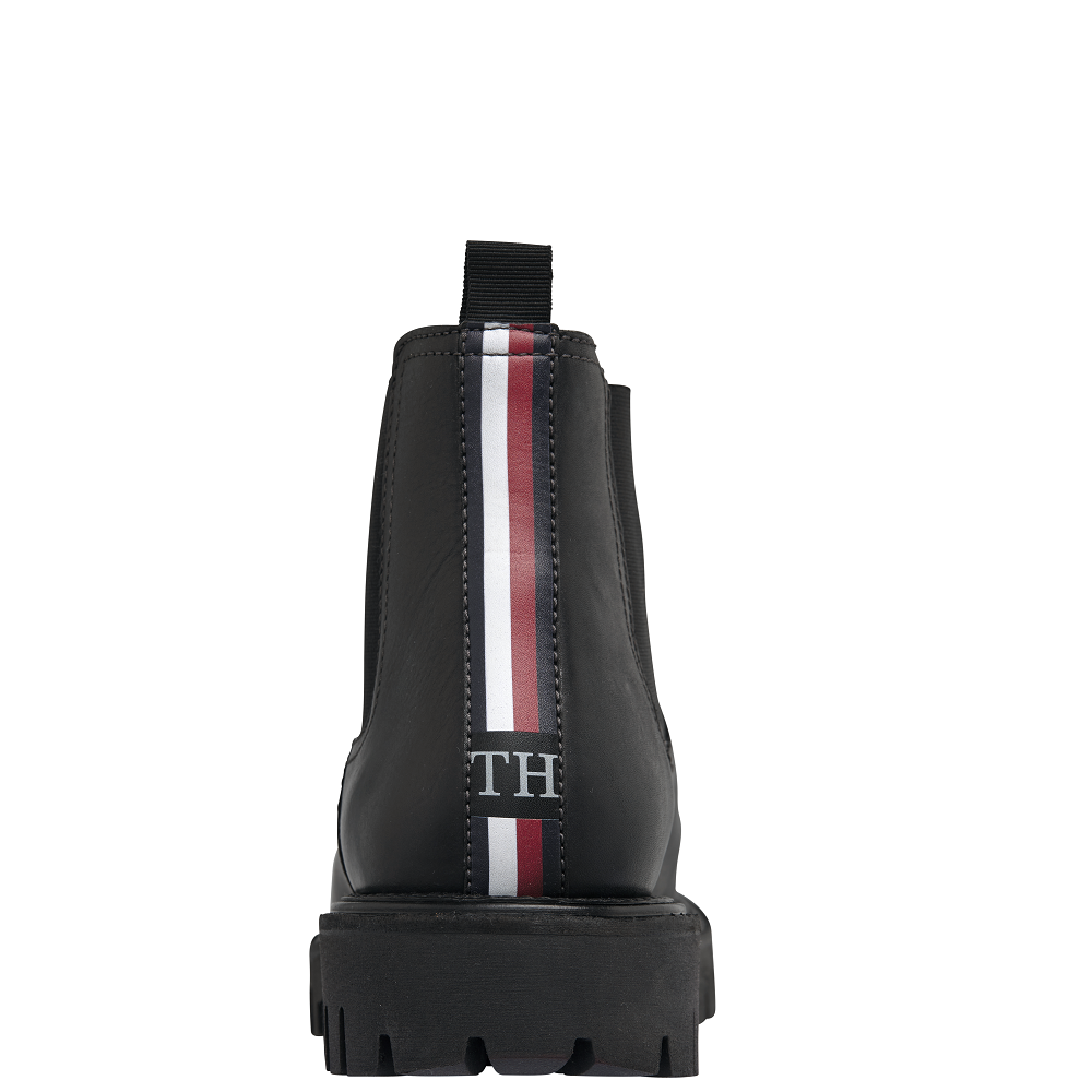 TOMMY HILFIGER</br>Ανδρικά Μποτάκια Μαύρο Δέρμα Chelsea FM0FM03051-BDS Tommy Hilfiger