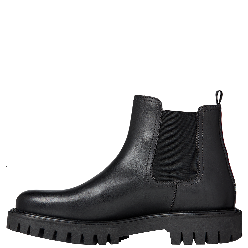 TOMMY HILFIGER</br>Ανδρικά Μποτάκια Μαύρο Δέρμα Chelsea FM0FM03051-BDS Tommy Hilfiger