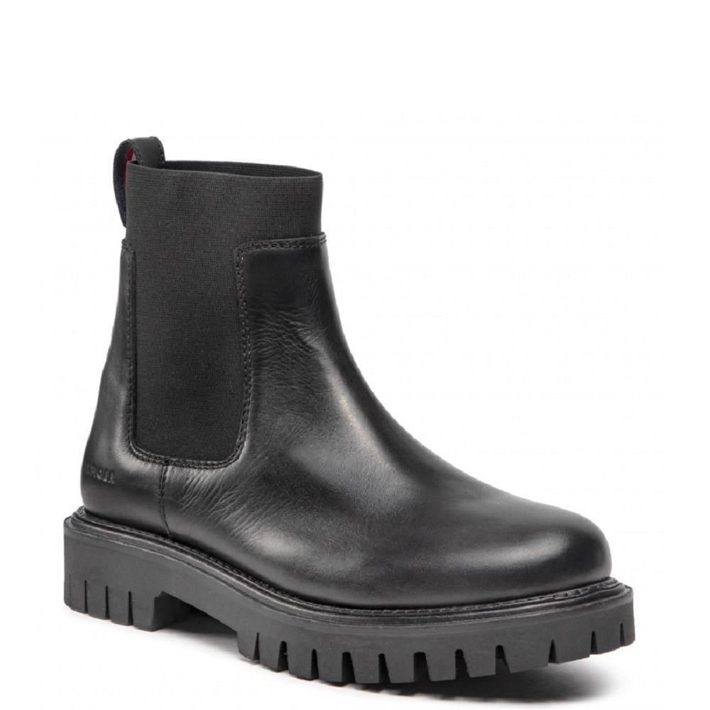 TOMMY HILFIGER</br>Ανδρικά Μποτάκια Μαύρο Δέρμα Chelsea FM0FM04186-BDS Tommy Hilfiger