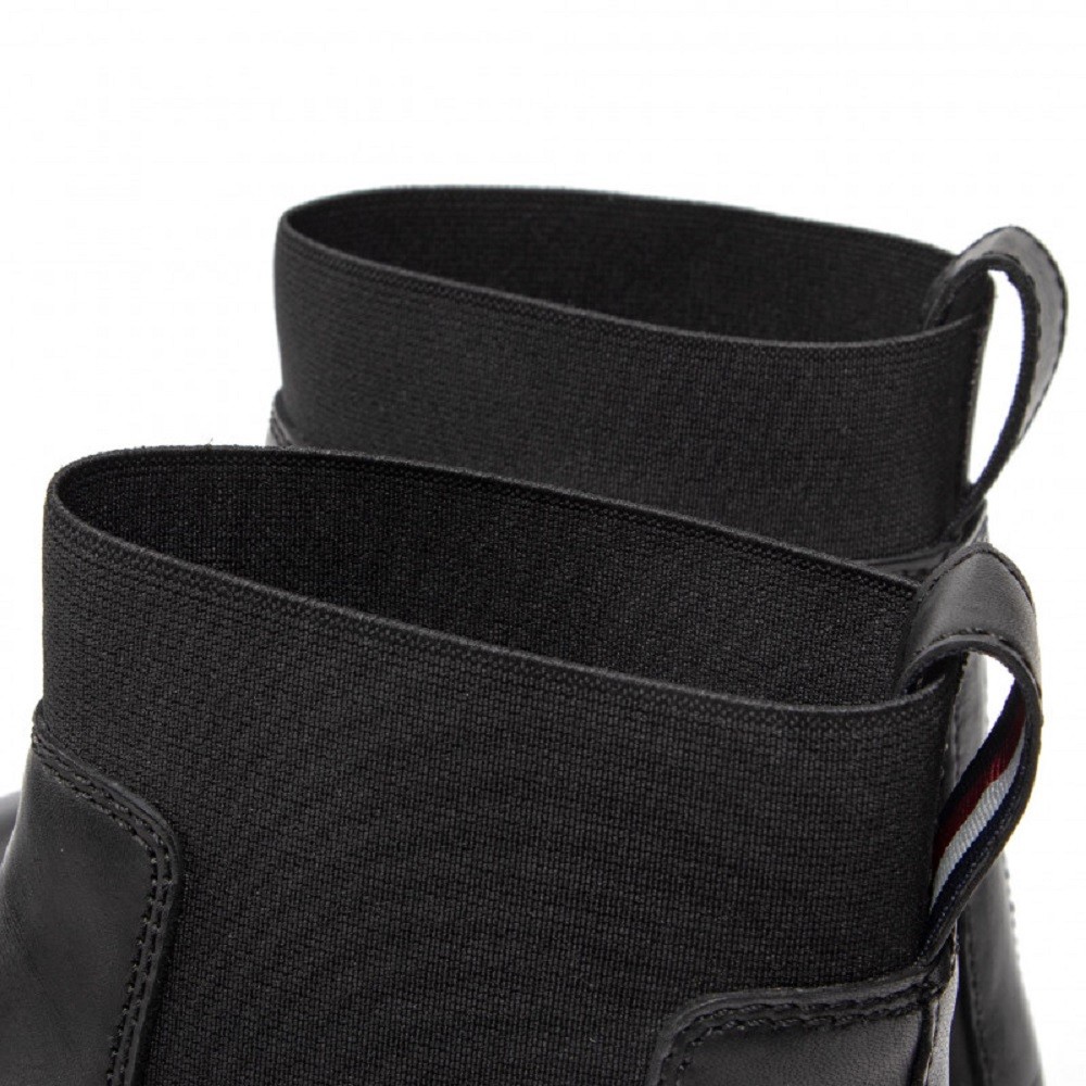 TOMMY HILFIGER</br>Ανδρικά Μποτάκια Μαύρο Δέρμα Chelsea FM0FM04186-BDS Tommy Hilfiger