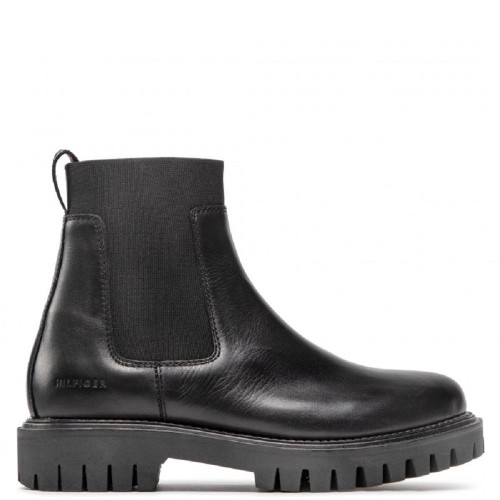 Ανδρικά Μποτάκια Μαύρο Δέρμα Chelsea FM0FM04186-BDS Tommy Hilfiger Ανδρικά Μποτάκια Μαύρο Δέρμα Chelsea FM0FM04186-BDS Tommy Hilfiger