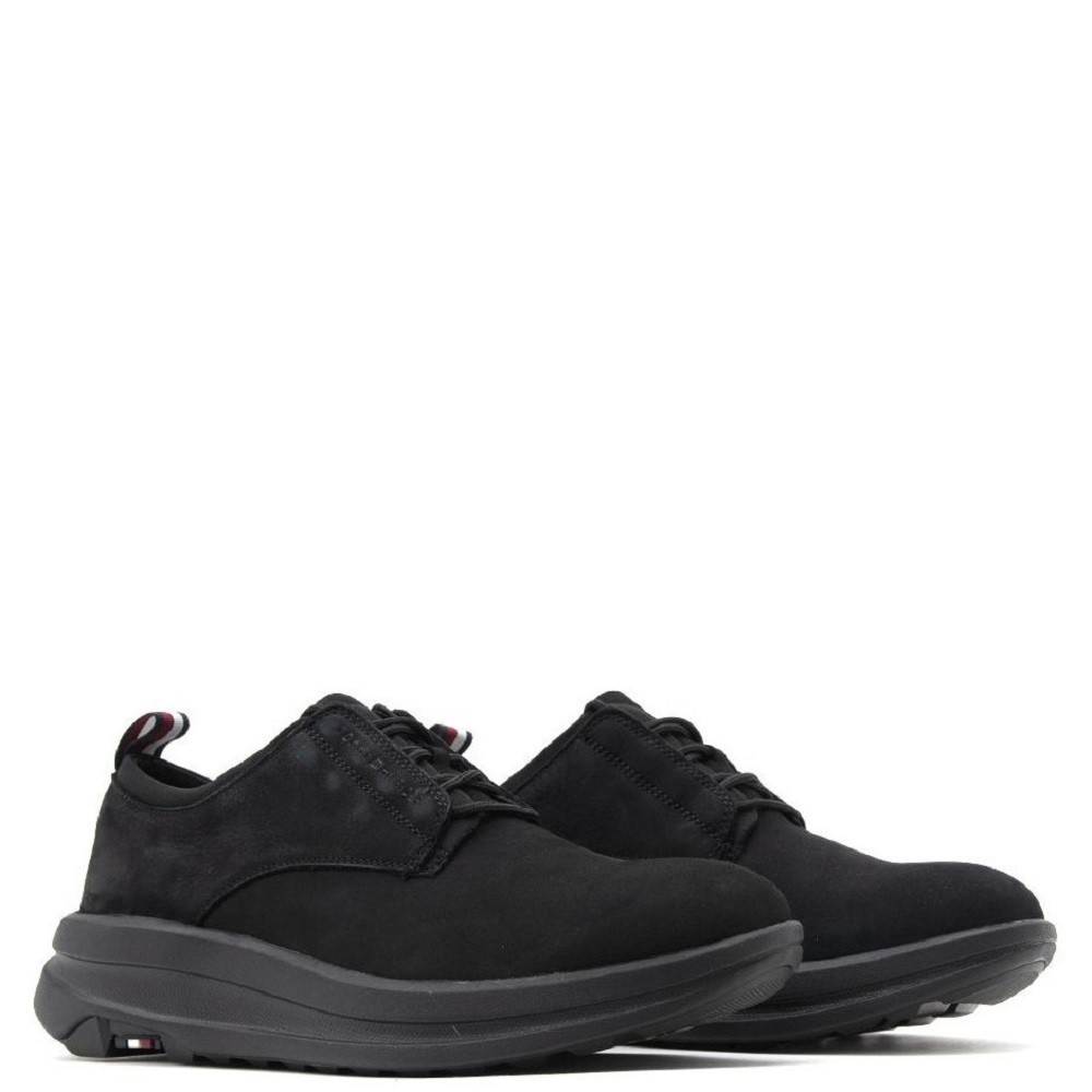 TOMMY HILFIGER</br>Ανδρικά Δετά Παπούτσια Μαύρο Casual Nubuck Δέρμα FM0FM04671-BDS Tommy Hilfiger TOMMY HILFIGER</br>Ανδρικά Δετά Παπούτσια Μαύρο Casual Nubuck Δέρμα FM0FM04671-BDS Tommy Hilfiger