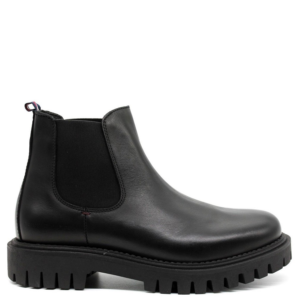TOMMY HILFIGER</br>Ανδρικά Μποτάκια Μαύρο Δέρμα Chelsea FM0FM04755-BDS Tommy Hilfiger TOMMY HILFIGER</br>Ανδρικά Μποτάκια Μαύρο Δέρμα Chelsea FM0FM04755-BDS Tommy Hilfiger