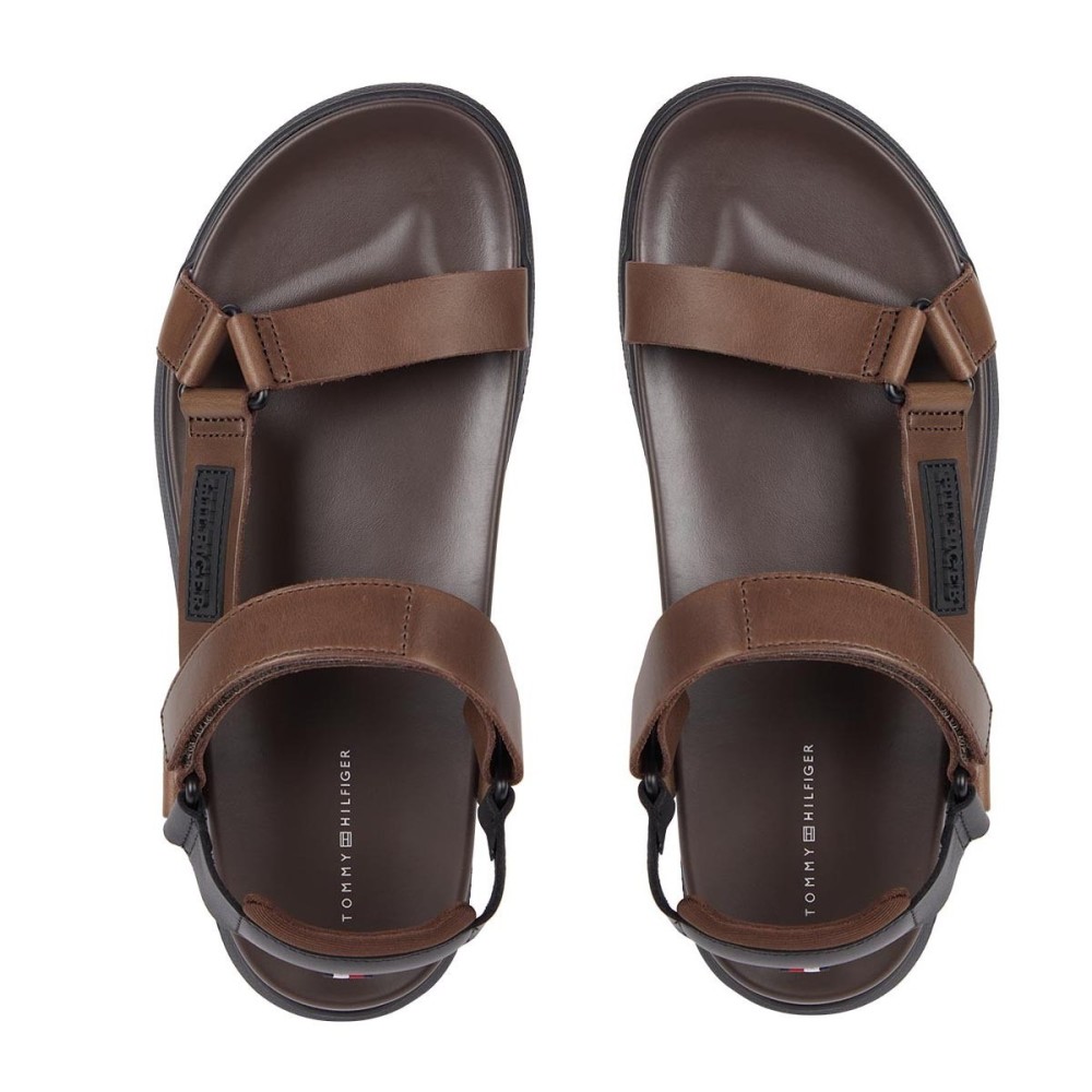 TOMMY HILFIGER</br>Ανδρικά Πέδιλα Καφέ Δέρμα FM0FM05006-GT6 Tommy Hilfiger TOMMY HILFIGER</br>Ανδρικά Πέδιλα Καφέ Δέρμα FM0FM05006-GT6 Tommy Hilfiger