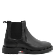 Ανδρικά Μποτάκια Μαύρο Δέρμα Chelsea FM0FM05184-BDS Tommy Hilfiger