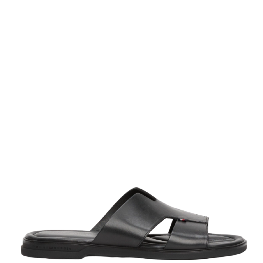 TOMMY HILFIGER</br>Ανδρικές Παντόφλες Μαύρο Δέρμα FM0FM05357-BDS Tommy Hilfiger TOMMY HILFIGER</br>Ανδρικές Παντόφλες Μαύρο Δέρμα FM0FM05357-BDS Tommy Hilfiger
