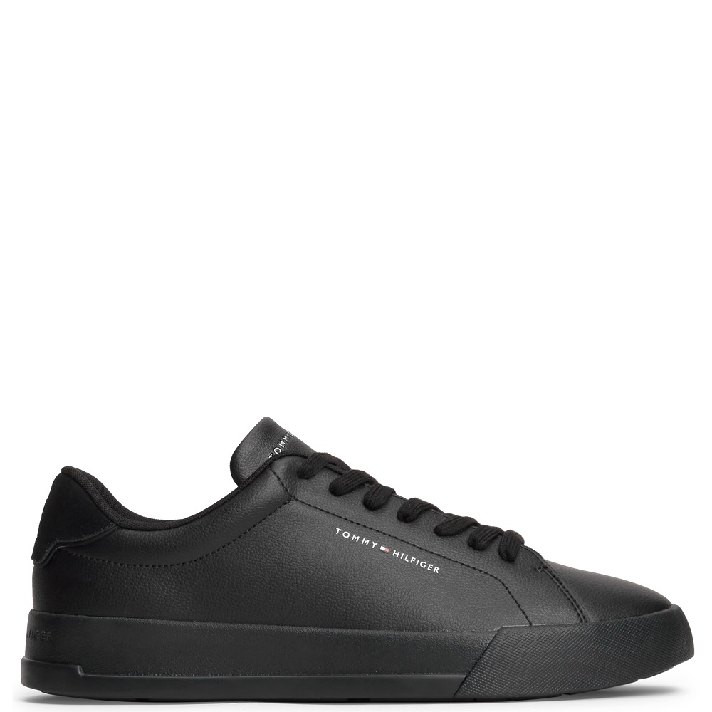 TOMMY HILFIGER</br>Tommy Hilfiger Court Core Leather Detail Essential FM0FM05367-0GJ Ανδρικά Sneakers Μαύρο/Μαύρο Δέρμα