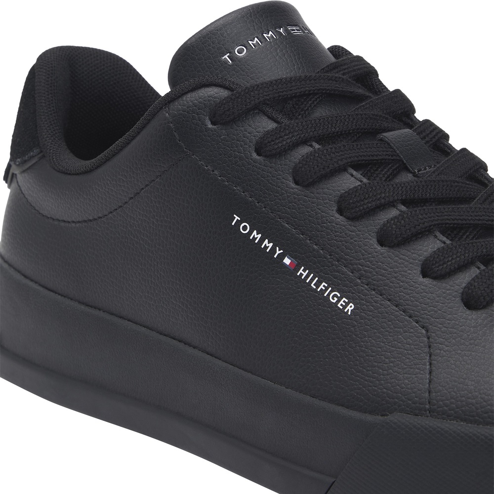 TOMMY HILFIGER</br>Tommy Hilfiger Court Core Leather Detail Essential FM0FM05367-0GJ Ανδρικά Sneakers Μαύρο/Μαύρο Δέρμα