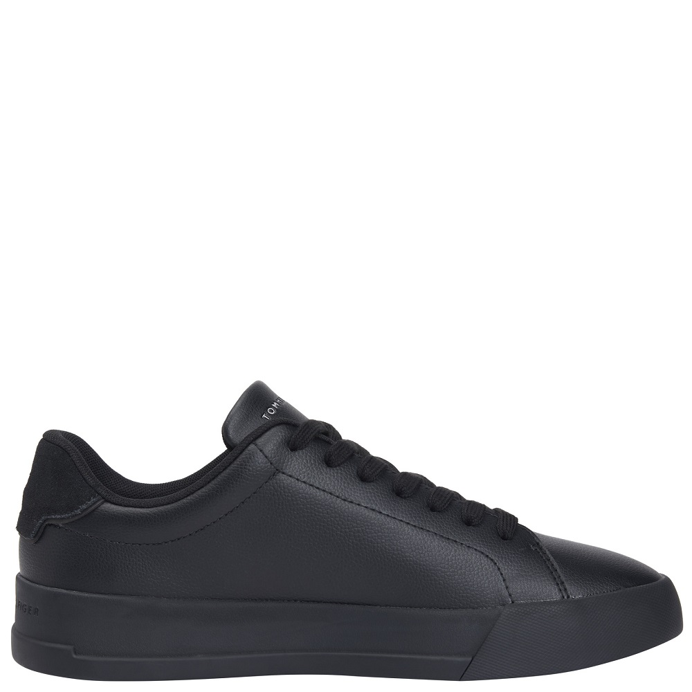 TOMMY HILFIGER</br>Tommy Hilfiger Court Core Leather Detail Essential FM0FM05367-0GJ Ανδρικά Sneakers Μαύρο/Μαύρο Δέρμα