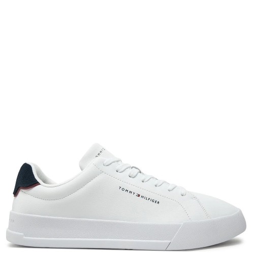 Tommy Hilfiger Court Leather Detail Essential FM0FM05367-0LD Ανδρικά Sneakers Λευκό/Μπλε Δέρμα Tommy Hilfiger Court Leather Detail Essential FM0FM05367-0LD Ανδρικά Sneakers Λευκό/Μπλε Δέρμα