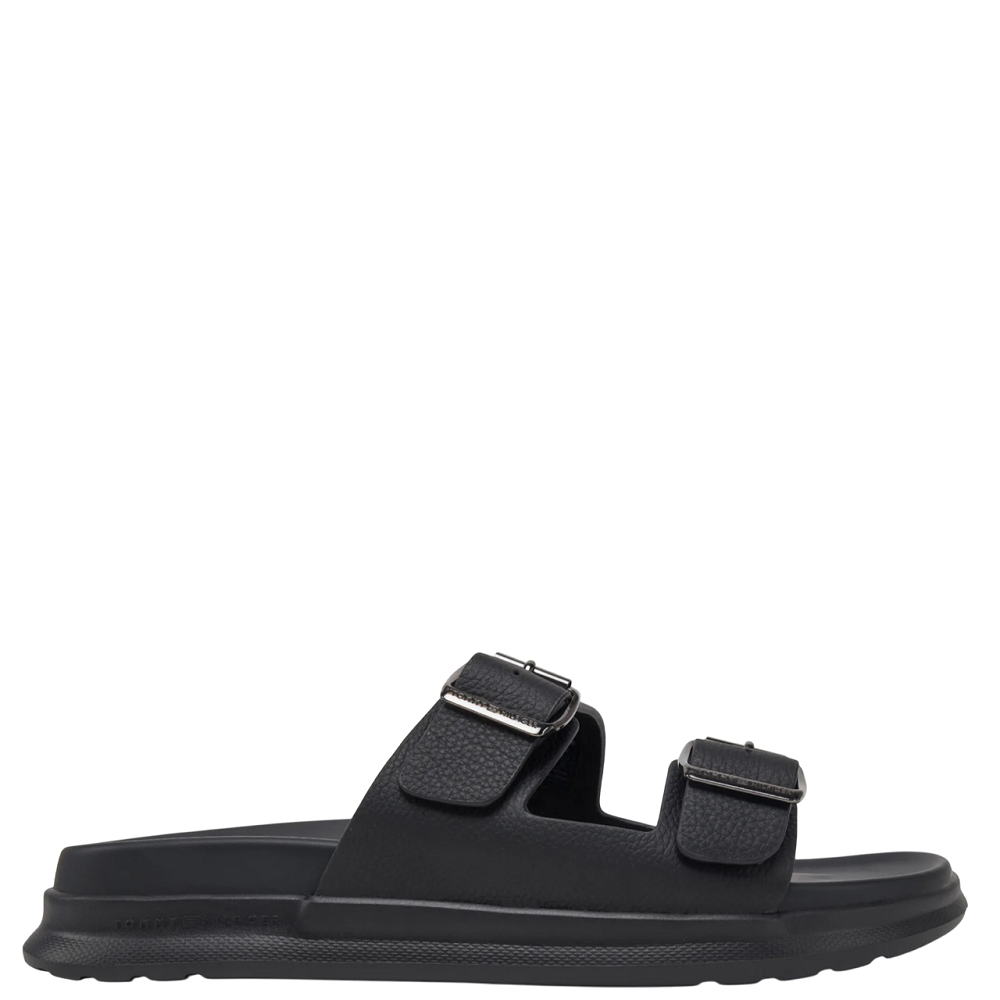 TOMMY HILFIGER</br>Ανδρικές Παντόφλες Μαύρο Δέρμα FM0FM05414-BDS Tommy Hilfiger TOMMY HILFIGER</br>Ανδρικές Παντόφλες Μαύρο Δέρμα FM0FM05414-BDS Tommy Hilfiger