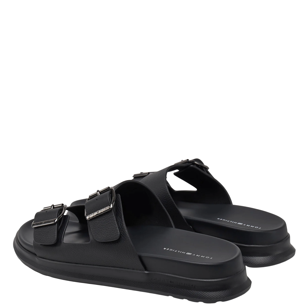 TOMMY HILFIGER</br>Ανδρικές Παντόφλες Μαύρο Δέρμα FM0FM05414-BDS Tommy Hilfiger TOMMY HILFIGER</br>Ανδρικές Παντόφλες Μαύρο Δέρμα FM0FM05414-BDS Tommy Hilfiger