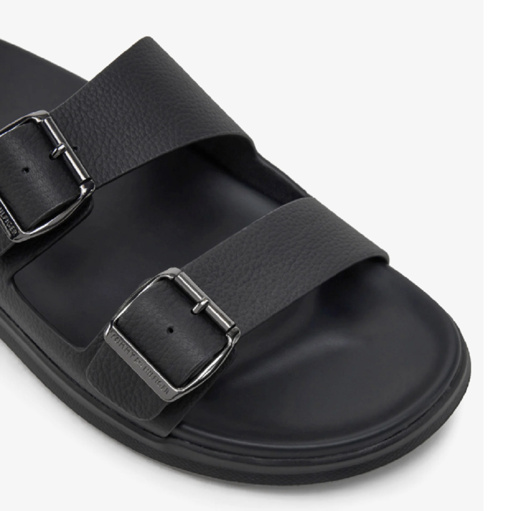 TOMMY HILFIGER</br>Ανδρικές Παντόφλες Μαύρο Δέρμα FM0FM05414-BDS Tommy Hilfiger TOMMY HILFIGER</br>Ανδρικές Παντόφλες Μαύρο Δέρμα FM0FM05414-BDS Tommy Hilfiger