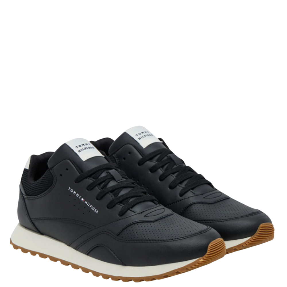 TOMMY HILFIGER</br>Ανδρικά Sneakers Μαύρο/Λευκό Δέρμα FM0FM05512-0GX Tommy Hilfiger TOMMY HILFIGER</br>Ανδρικά Sneakers Μαύρο/Λευκό Δέρμα FM0FM05512-0GX Tommy Hilfiger