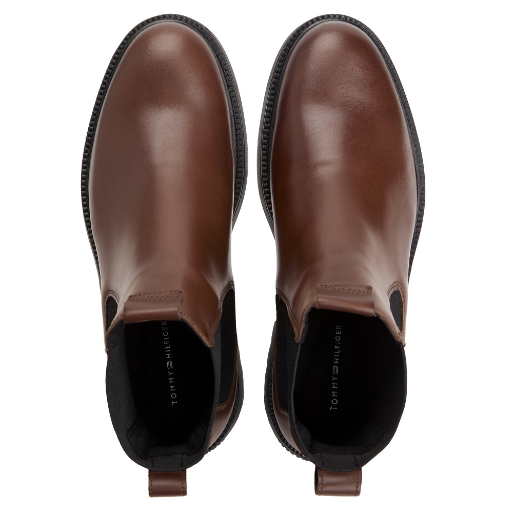 TOMMY HILFIGER</br>Tommy Hilfiger Comfort Lightweight Leather Chelsea FM0FM05591-GVI Ανδρικά Μποτάκια Chelsea Ταμπά Δέρμα TOMMY HILFIGER</br>Tommy Hilfiger Comfort Lightweight Leather Chelsea FM0FM05591-GVI Ανδρικά Μποτάκια Chelsea Ταμπά Δέρμα
