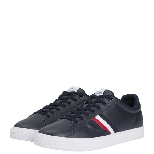 Tommy Hilfiger Icon Court Stripes FM0FM05628-DW5 Ανδρικά Sneakers Μπλε Δέρμα