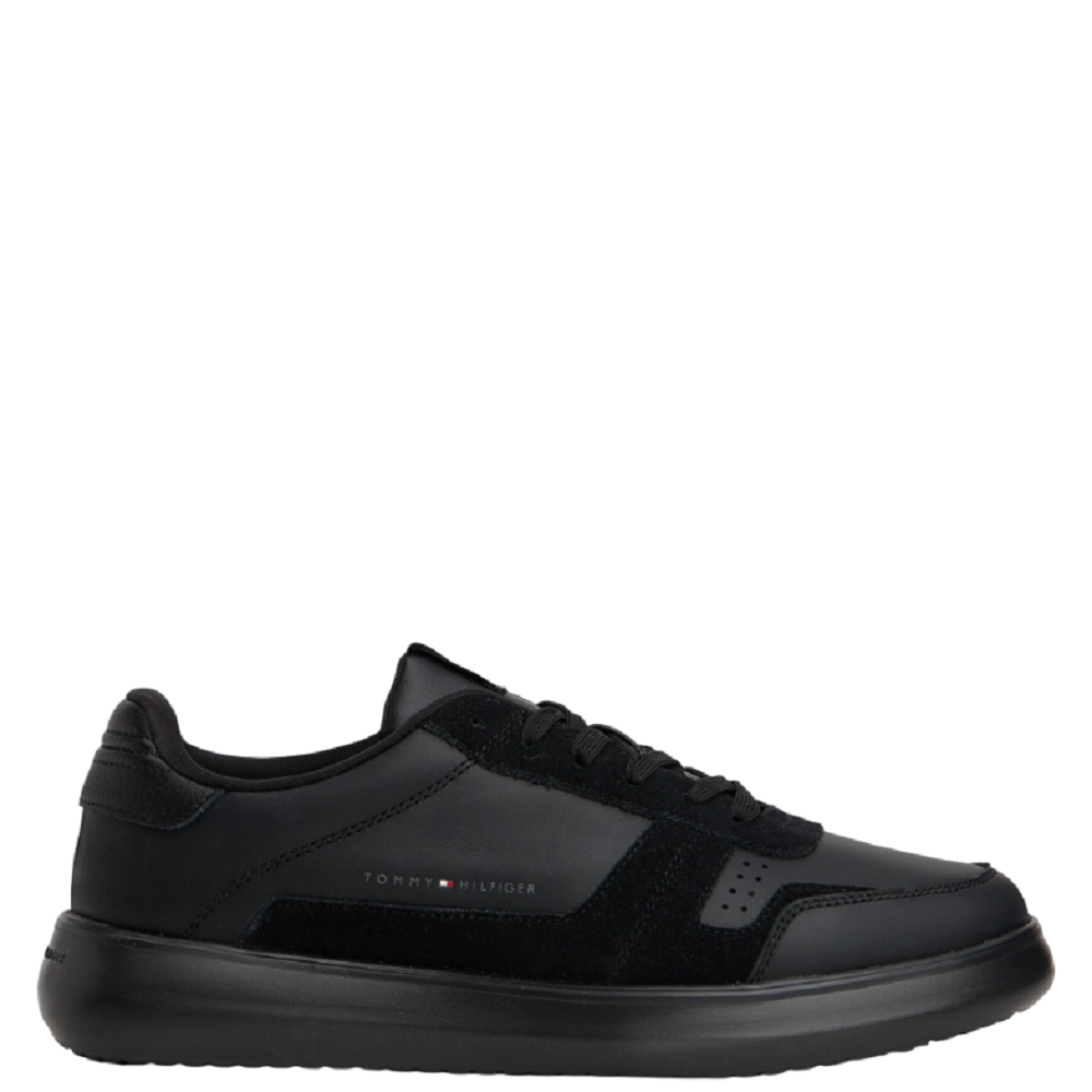 TOMMY HILFIGER</br>Tommy Hilfiger Modern Lightcup Leather Trainers FM0FM05636-BDS Ανδρικά Sneakers Μαύρο Δέρμα TOMMY HILFIGER</br>Tommy Hilfiger Modern Lightcup Leather Trainers FM0FM05636-BDS Ανδρικά Sneakers Μαύρο Δέρμα