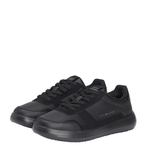 Tommy Hilfiger Modern Lightcup Leather Trainers FM0FM05636-BDS Ανδρικά Sneakers Μαύρο Δέρμα Tommy Hilfiger Modern Lightcup Leather Trainers FM0FM05636-BDS Ανδρικά Sneakers Μαύρο Δέρμα
