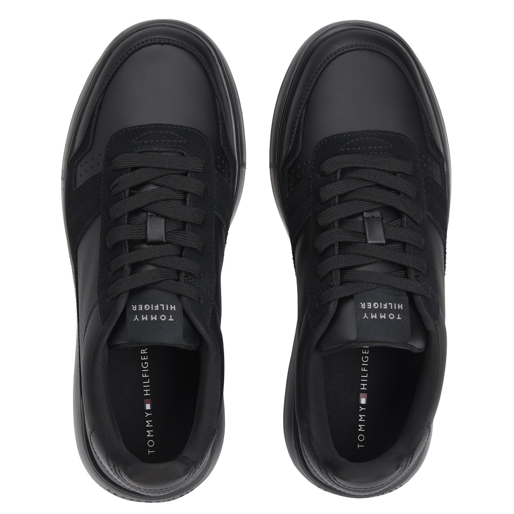 TOMMY HILFIGER</br>Tommy Hilfiger Modern Lightcup Leather Trainers FM0FM05636-BDS Ανδρικά Sneakers Μαύρο Δέρμα TOMMY HILFIGER</br>Tommy Hilfiger Modern Lightcup Leather Trainers FM0FM05636-BDS Ανδρικά Sneakers Μαύρο Δέρμα