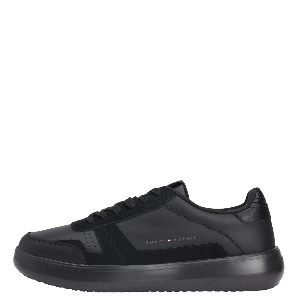 TOMMY HILFIGER</br>Tommy Hilfiger Modern Lightcup Leather Trainers FM0FM05636-BDS Ανδρικά Sneakers Μαύρο Δέρμα TOMMY HILFIGER</br>Tommy Hilfiger Modern Lightcup Leather Trainers FM0FM05636-BDS Ανδρικά Sneakers Μαύρο Δέρμα