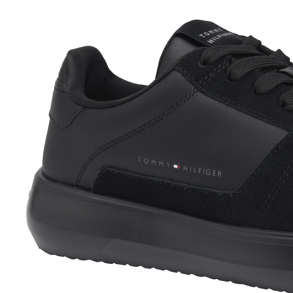 TOMMY HILFIGER</br>Tommy Hilfiger Modern Lightcup Leather Trainers FM0FM05636-BDS Ανδρικά Sneakers Μαύρο Δέρμα TOMMY HILFIGER</br>Tommy Hilfiger Modern Lightcup Leather Trainers FM0FM05636-BDS Ανδρικά Sneakers Μαύρο Δέρμα