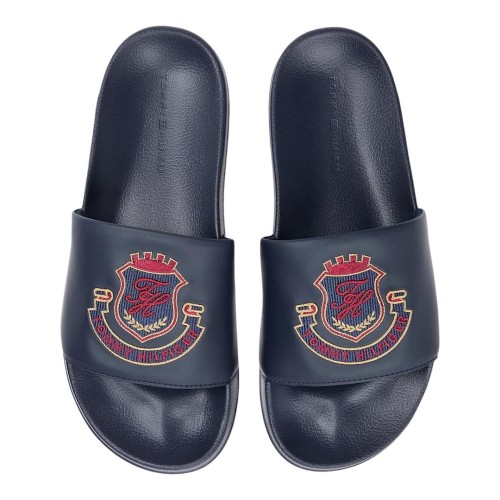 Tommy Hilfiger Crest Pool Slide FM0FM05800-DW5 Ανδρικές Σαγιονάρες Μπλε