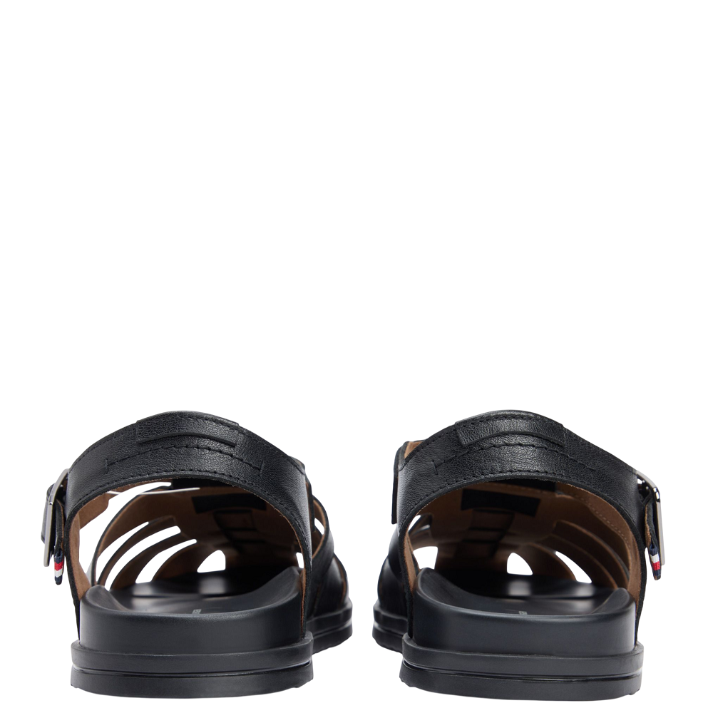 TOMMY HILFIGER</br>Tommy Hilfiger Adjustable Fisher Leather Sandal FM0FM05864-BDS Ανδρικά Πέδιλα Μαύρο Δέρμα