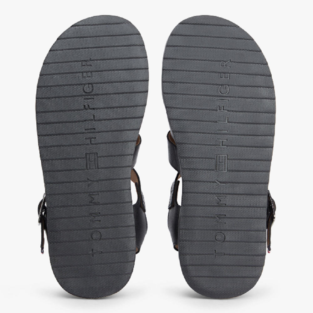 TOMMY HILFIGER</br>Tommy Hilfiger Adjustable Fisher Leather Sandal FM0FM05864-BDS Ανδρικά Πέδιλα Μαύρο Δέρμα