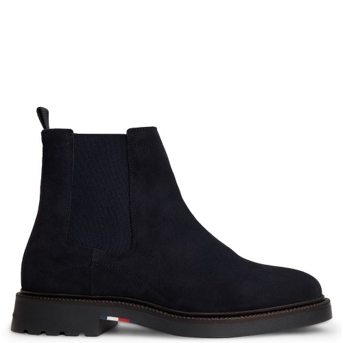 Tommy Hilfiger Corporate Casual Suede Chelsea FM0FM05952-DW5 Ανδρικά Μποτάκια Chelsea Μπλε Suede