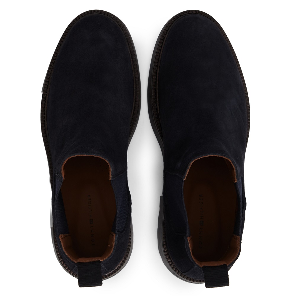 TOMMY HILFIGER</br>Tommy Hilfiger Corporate Casual Suede Chelsea FM0FM05952-DW5 Ανδρικά Μποτάκια Chelsea Μπλε Suede