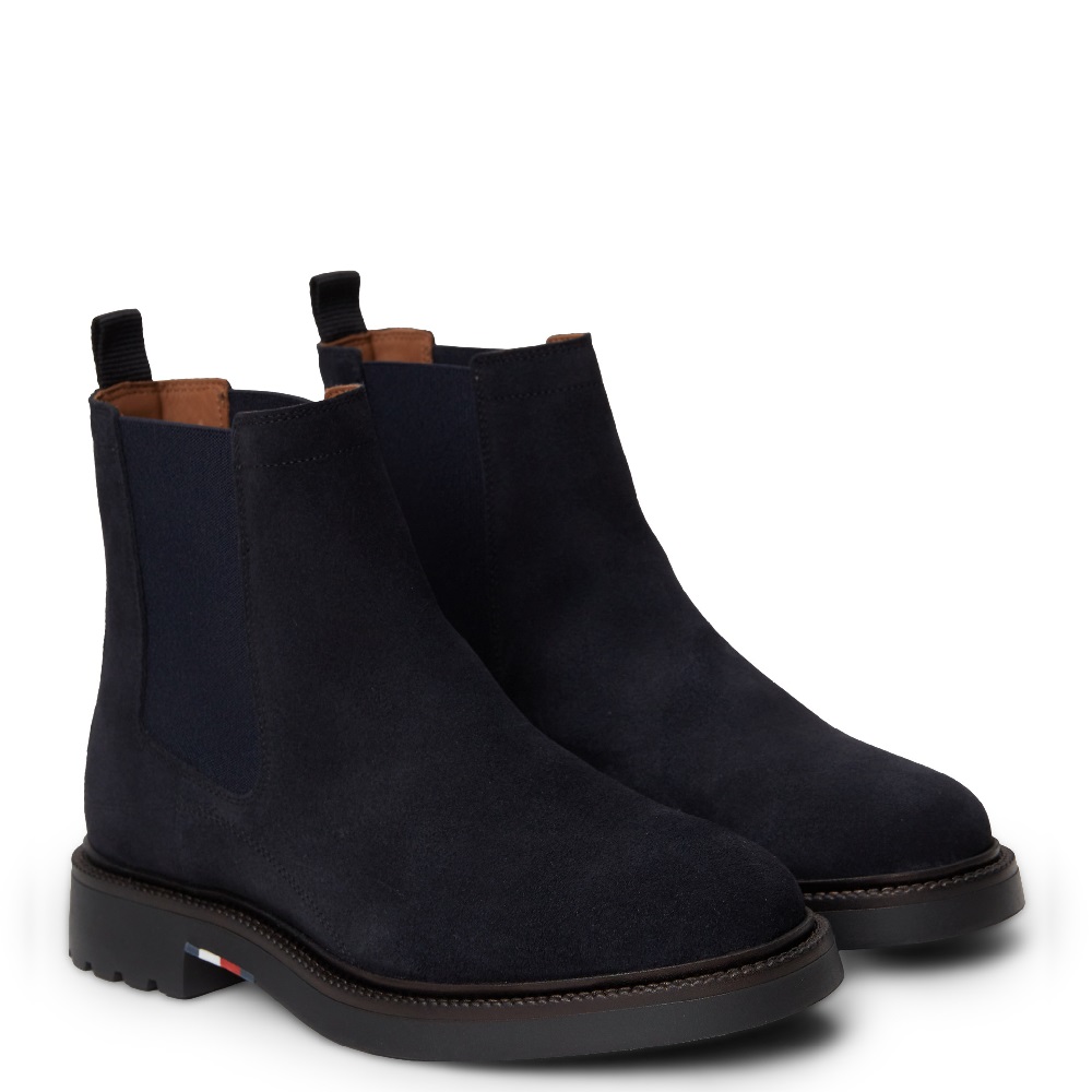 TOMMY HILFIGER</br>Tommy Hilfiger Corporate Casual Suede Chelsea FM0FM05952-DW5 Ανδρικά Μποτάκια Chelsea Μπλε Suede
