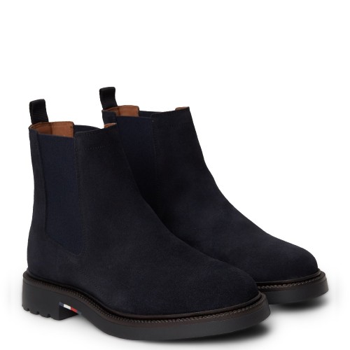 Tommy Hilfiger Corporate Casual Suede Chelsea FM0FM05952-DW5 Ανδρικά Μποτάκια Chelsea Μπλε Suede