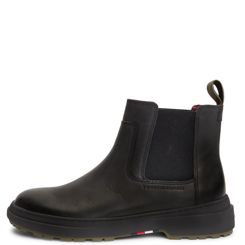 TOMMY HILFIGER</br>Tommy Hilfiger Outdoor Warm Leather Chelsea FM0FM05958-BDS Ανδρικά Μποτάκια Chelsea Μαύρο Δέρμα Με Επένδυση TOMMY HILFIGER</br>Tommy Hilfiger Outdoor Warm Leather Chelsea FM0FM05958-BDS Ανδρικά Μποτάκια Chelsea Μαύρο Δέρμα Με Επένδυση