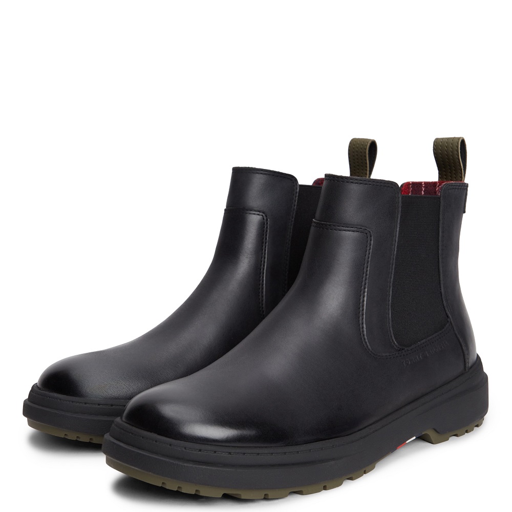 TOMMY HILFIGER</br>Tommy Hilfiger Outdoor Warm Leather Chelsea FM0FM05958-BDS Ανδρικά Μποτάκια Chelsea Μαύρο Δέρμα Με Επένδυση TOMMY HILFIGER</br>Tommy Hilfiger Outdoor Warm Leather Chelsea FM0FM05958-BDS Ανδρικά Μποτάκια Chelsea Μαύρο Δέρμα Με Επένδυση