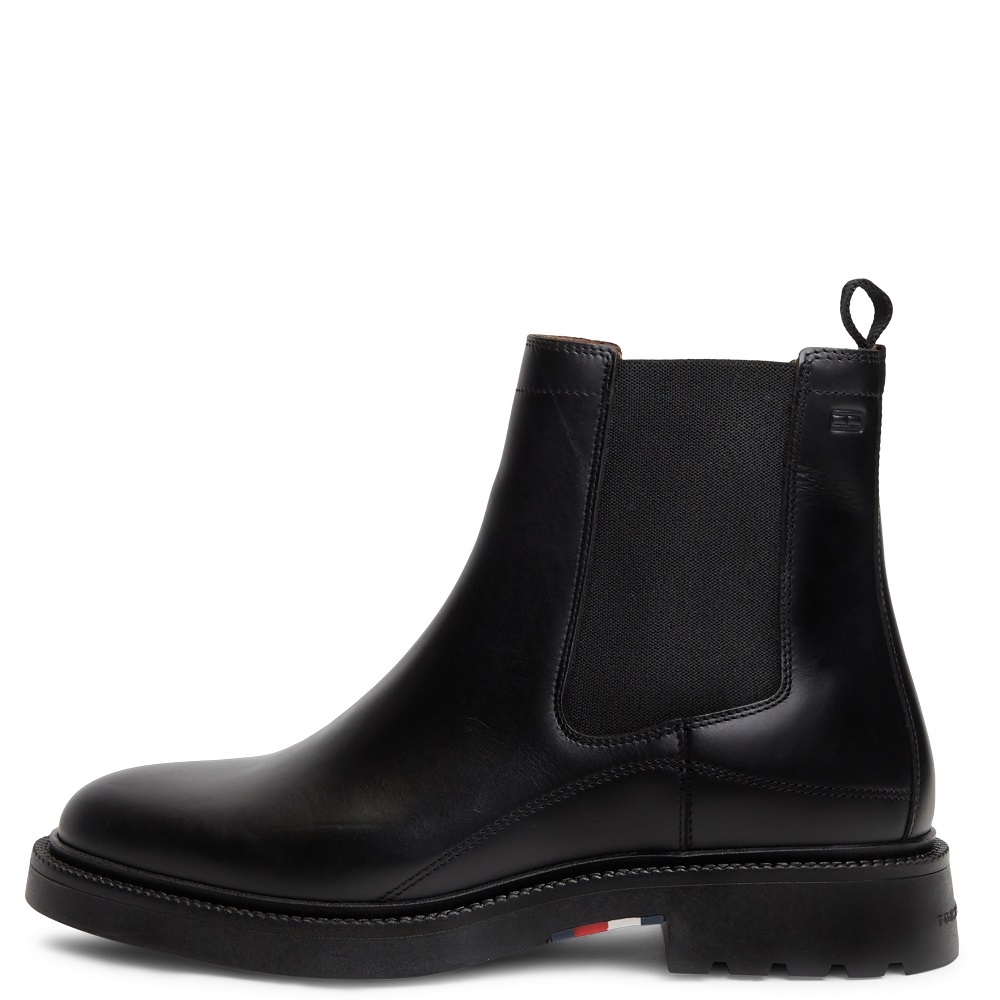 TOMMY HILFIGER</br>Tommy Hilfiger Corporate Casual Leather Chelsea FM0FM05966-BDS Ανδρικά Μποτάκια Chelsea Μαύρο Δέρμα