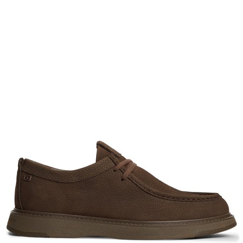 Tommy Hilfiger Comfort Nubuck Moc Toe Shoes FM0FM05975-GV0 Ανδρικά Δετά Παπούτσια Καφέ Nubuck Δέρμα
